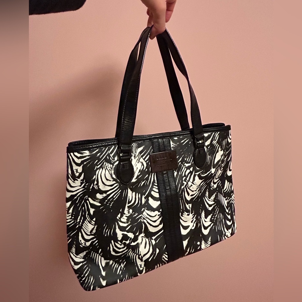 LAMB Gwen Stefani - black and white pattern tote bag - USED